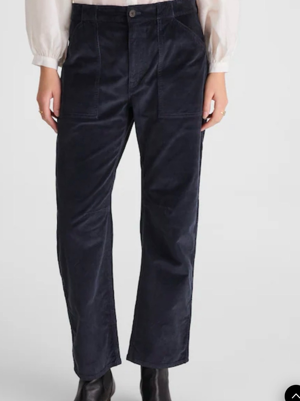 Madewell Navy Darted Barrel leg Pants